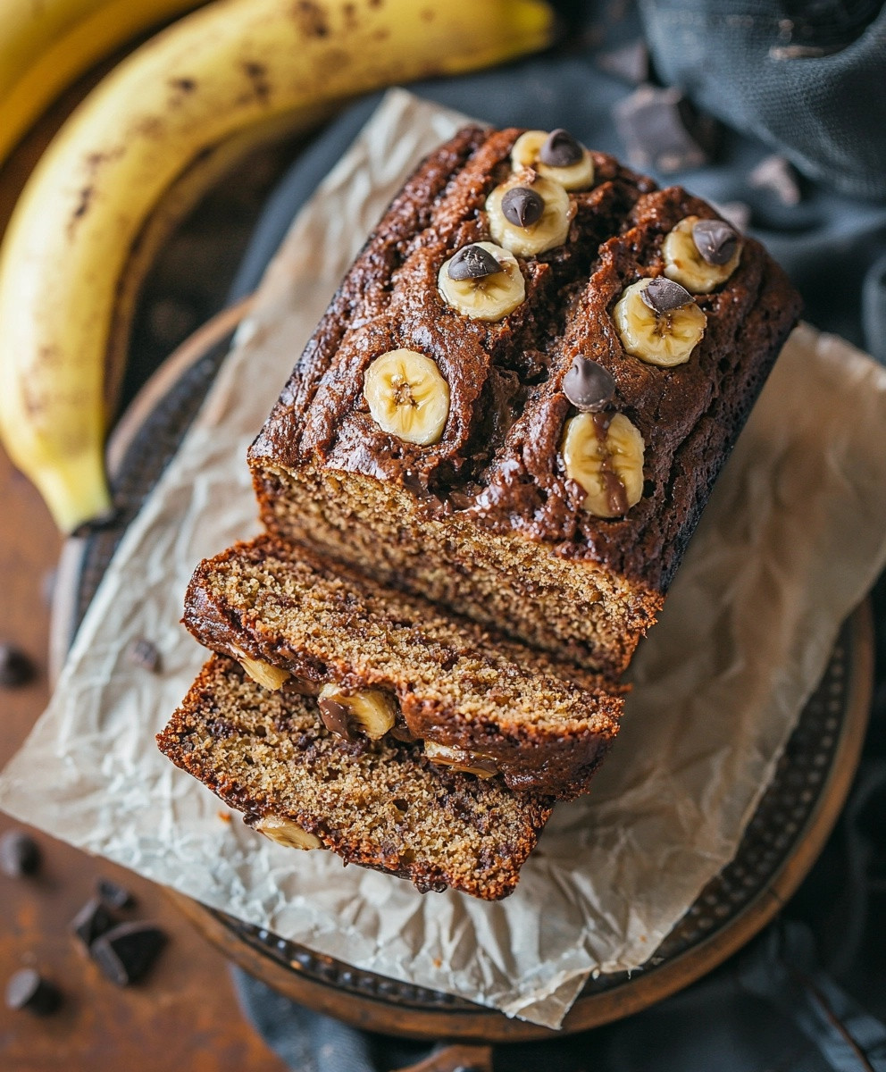 Pain banane chocolat moelleux