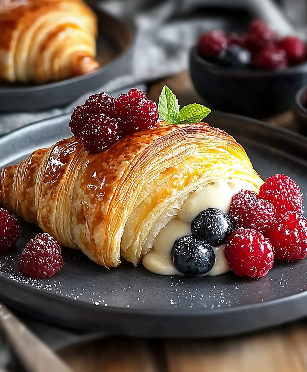 Croissants aux fruits crémeux