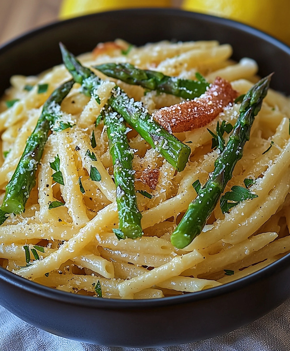 Pâtes aux asperges et citron