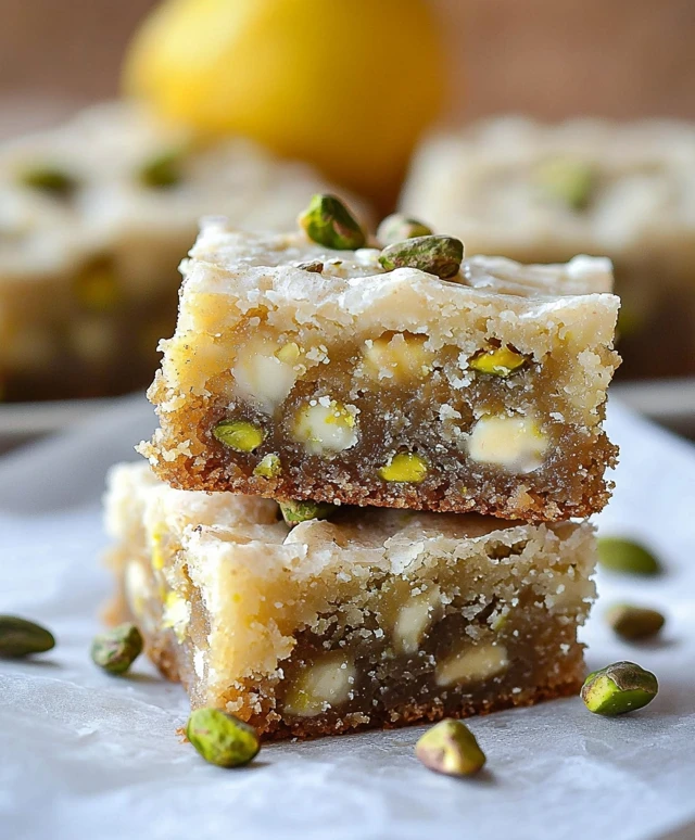 Brownies citron pistaches chocolat blanc