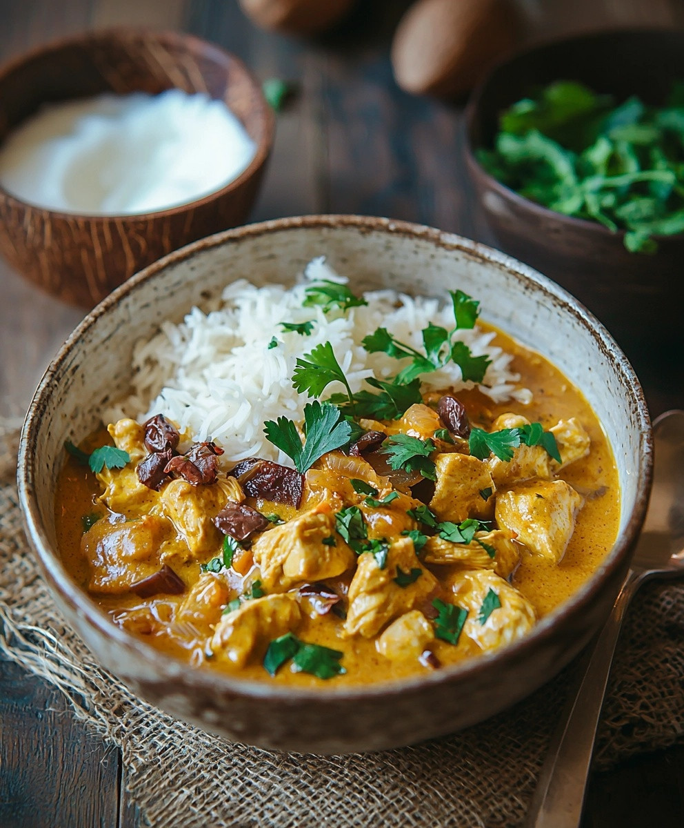 Poulet au curry et lait de coco