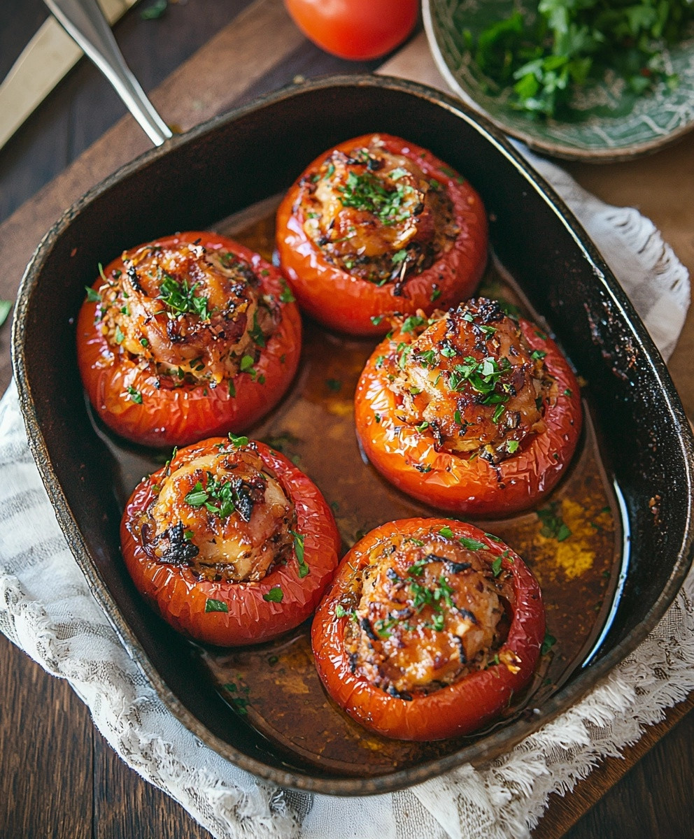 Tomates farcies au poulet