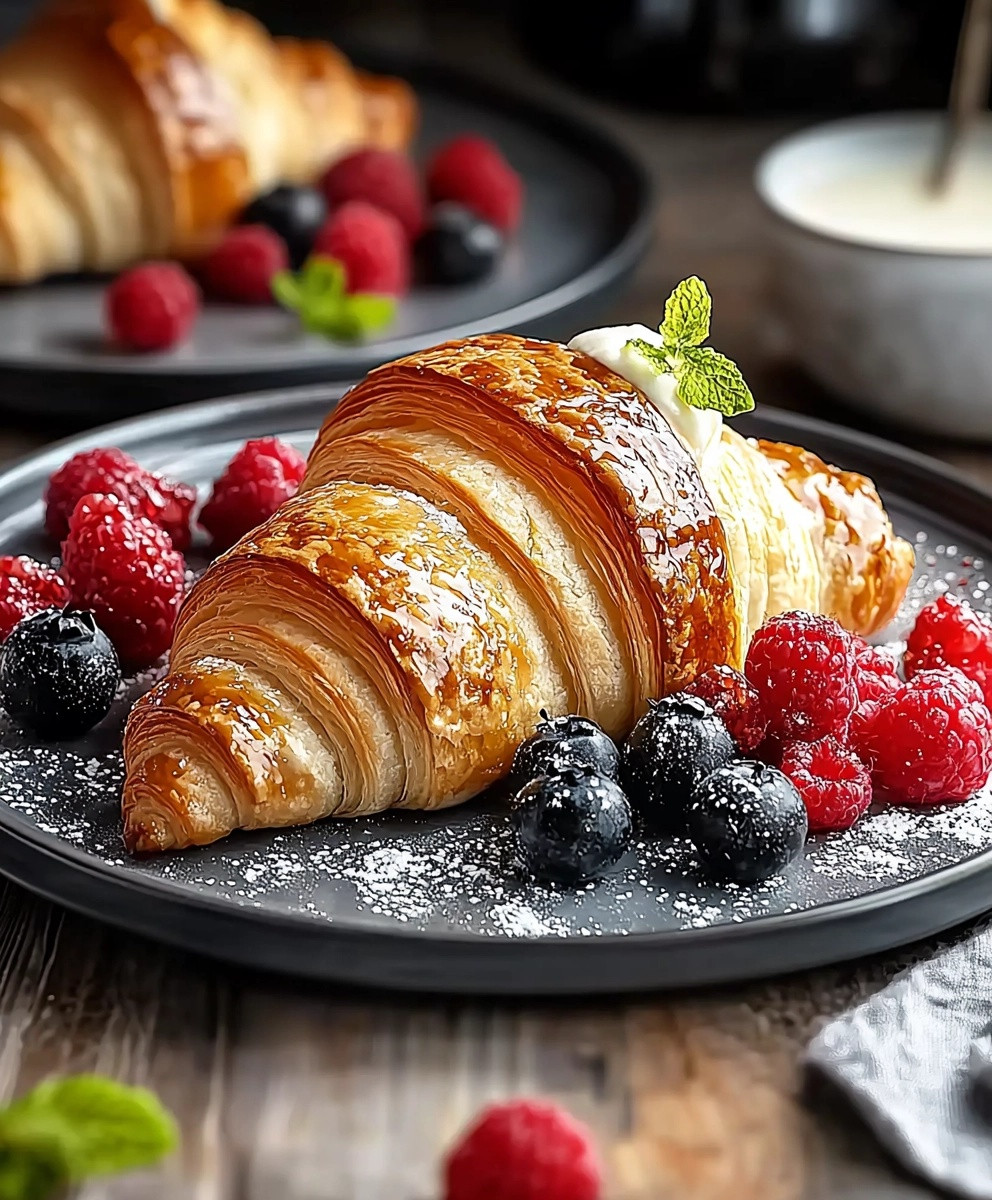 Croissants aux fruits crémeux