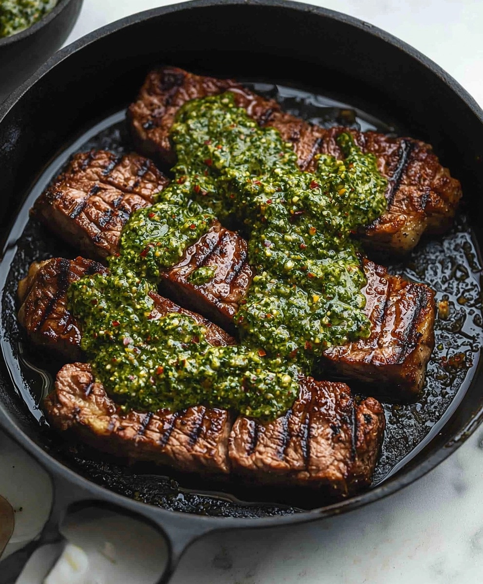 Bavettes sauce chimichurri