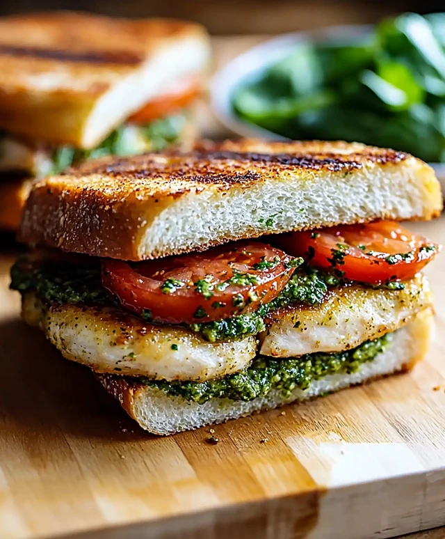 Sandwich pesto poulet escalopes