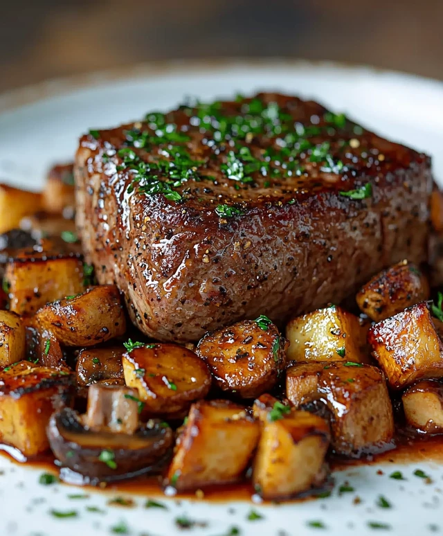 Filet de buf rôti champignons