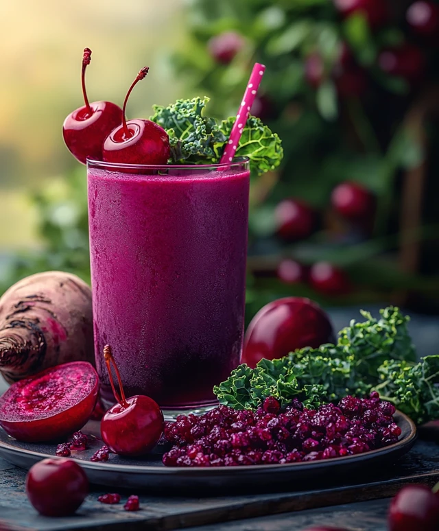 Boisson anti-inflammatoire cerise betterave chou frisé