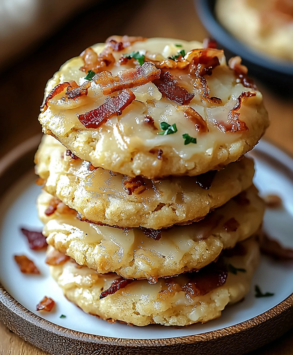 Cookies salés oignons lardons raclette