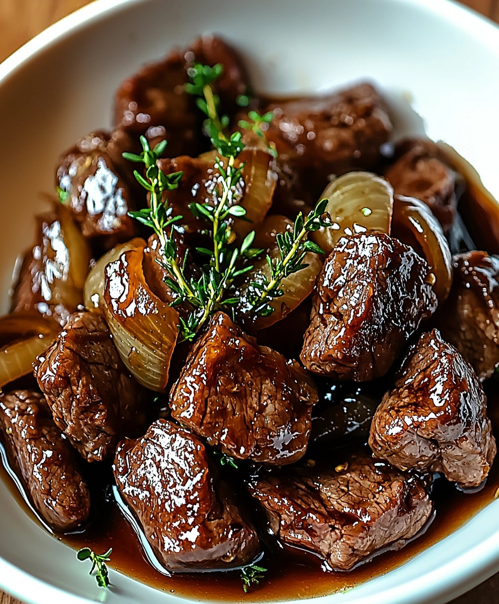 Buf Caramélisé Oignons Sauce Soja