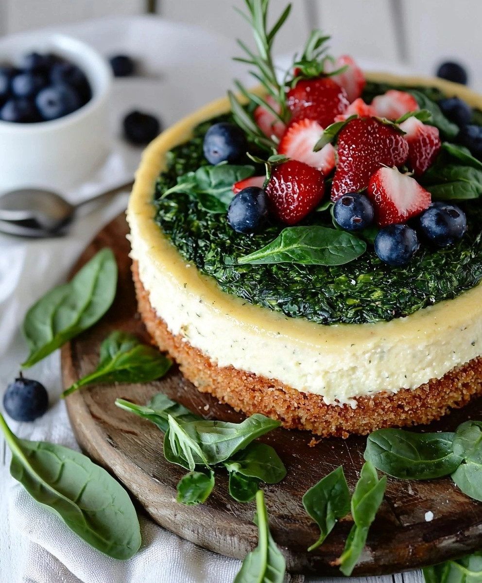 Cake salé épinards bleu