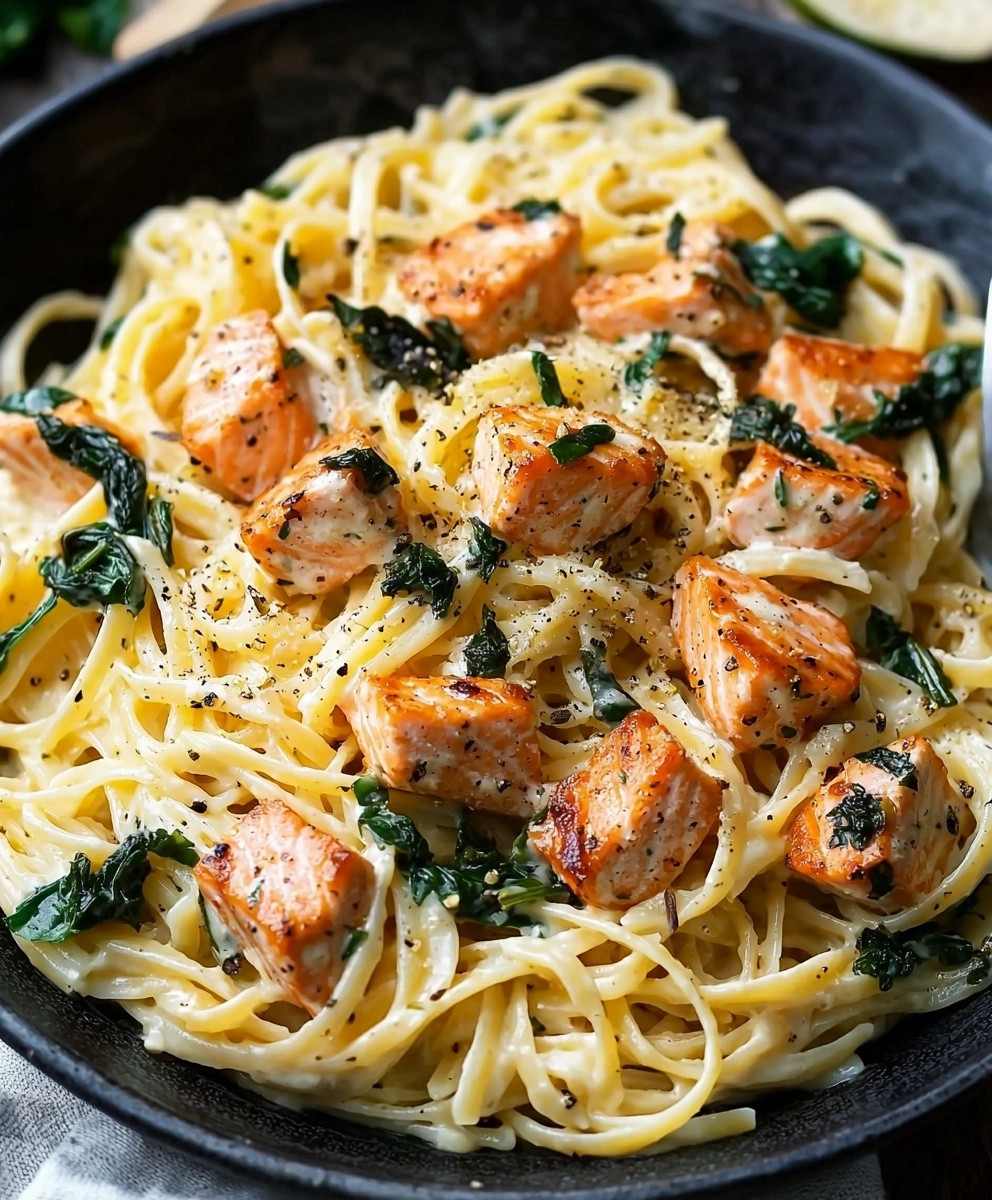 Pâtes au saumon crémeux