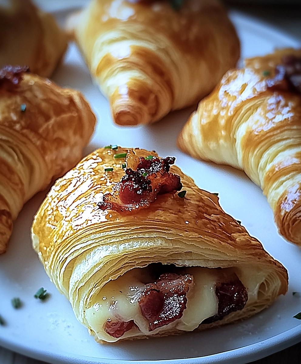 Croissants aux lardons et raclette