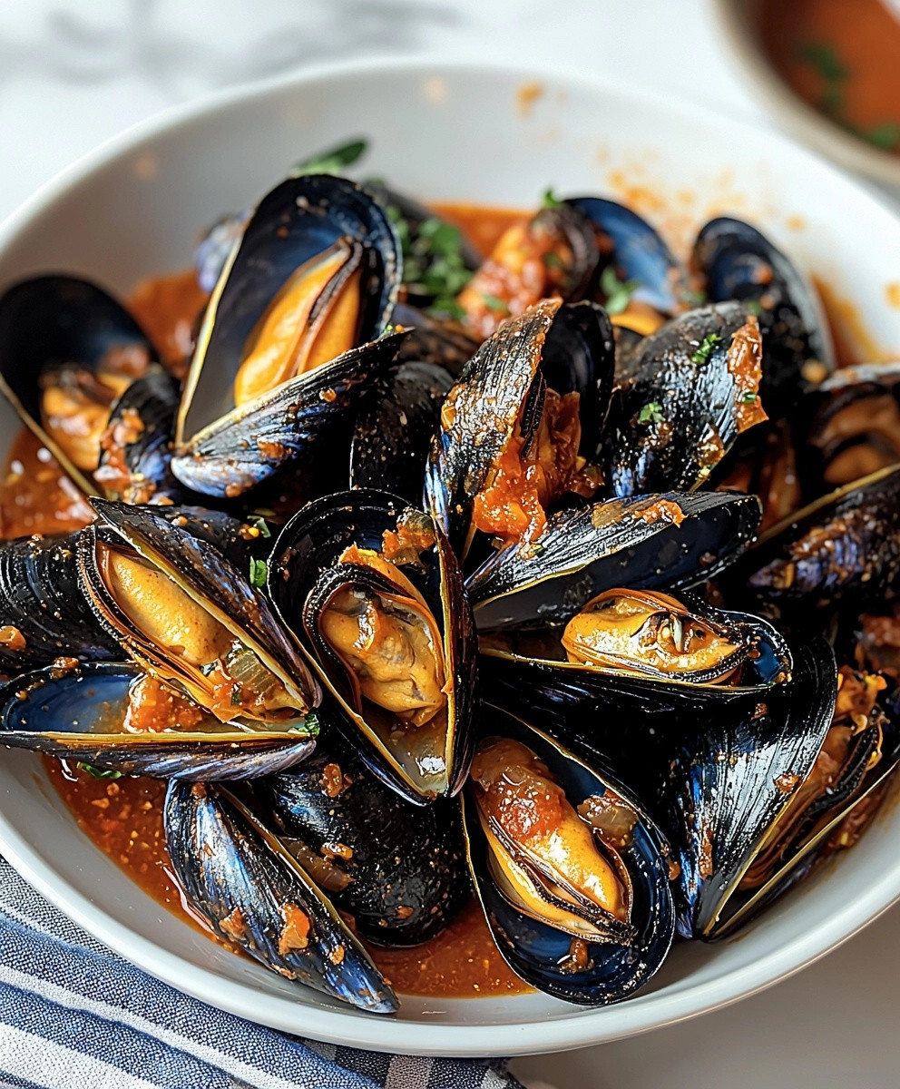 Moules vapeur sauce tomate