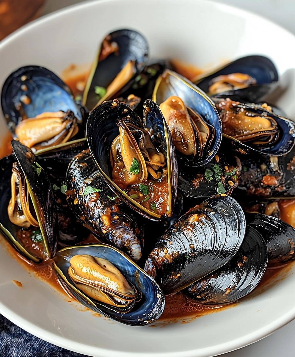 Moules vapeur sauce tomate
