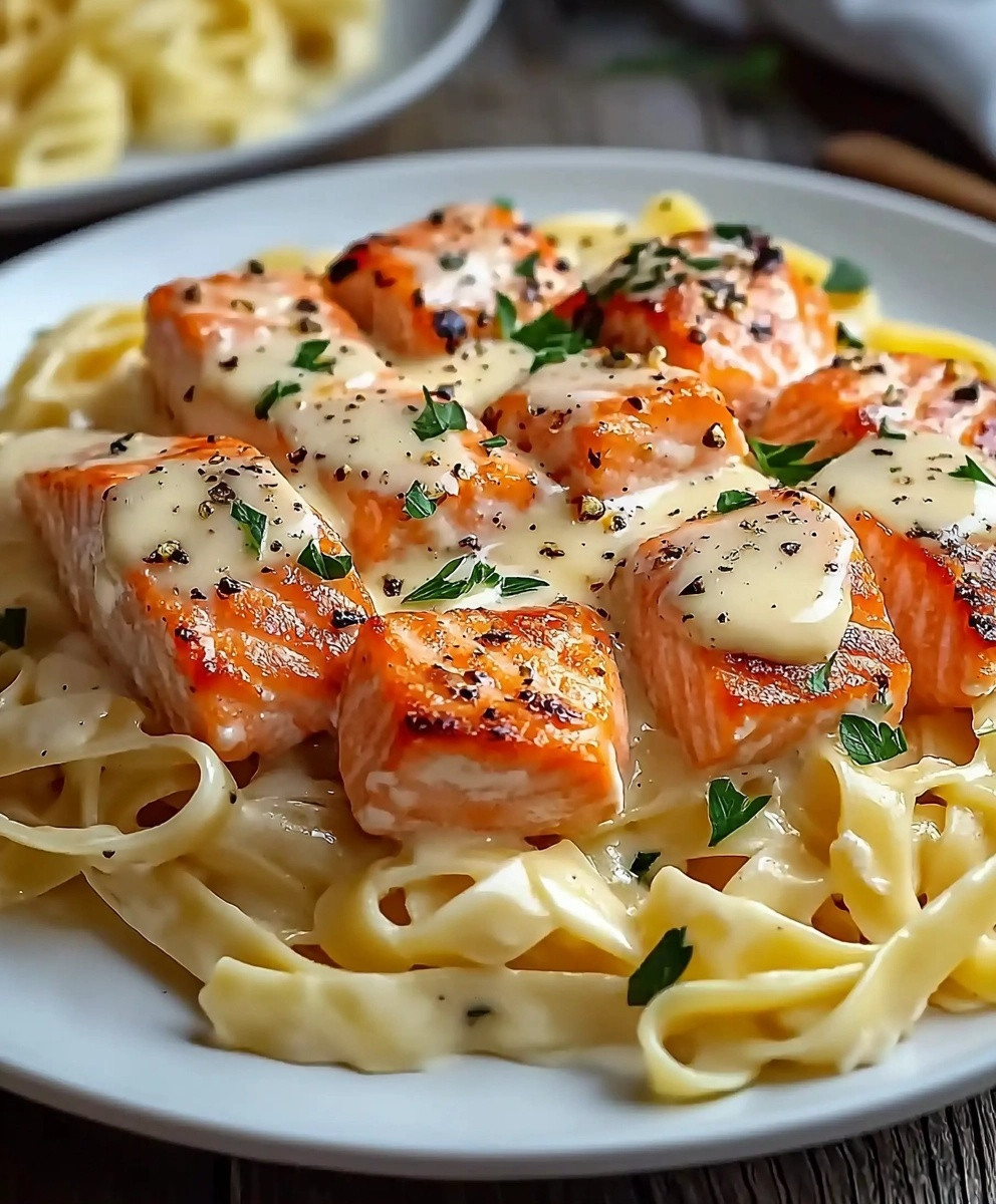 Pâtes au saumon crémeuses