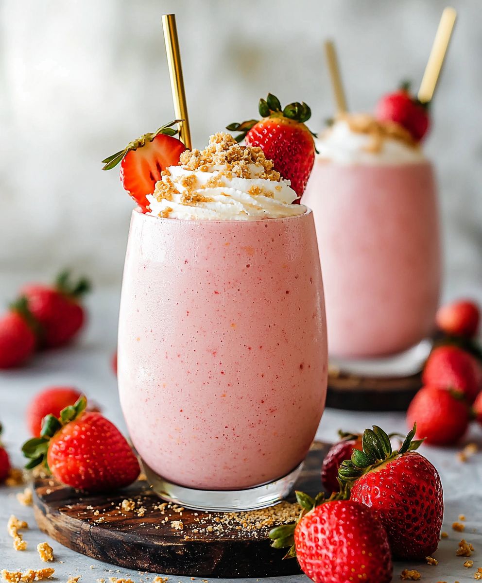 Smoothie cheesecake fraises