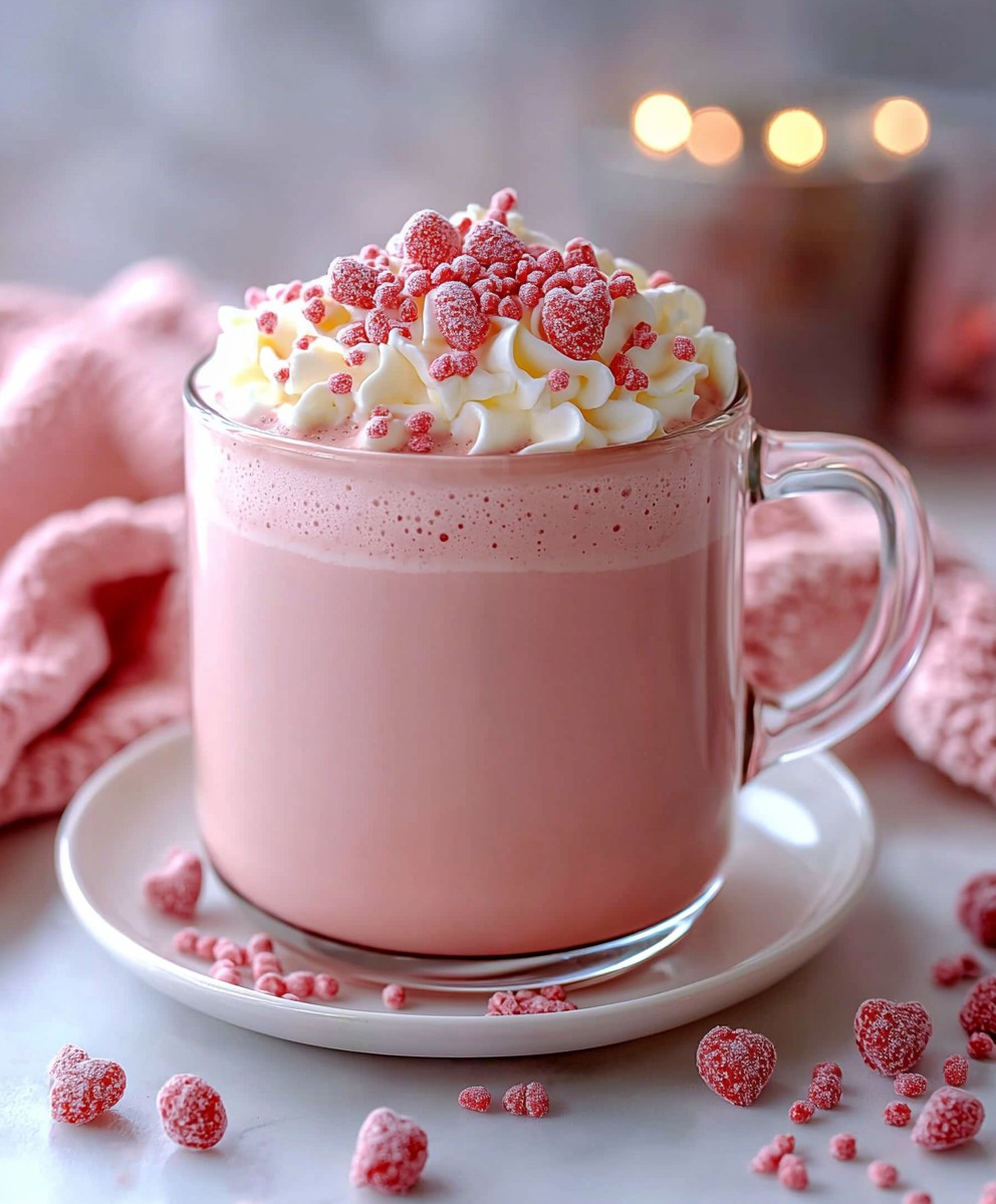 Chocolat chaud rose
