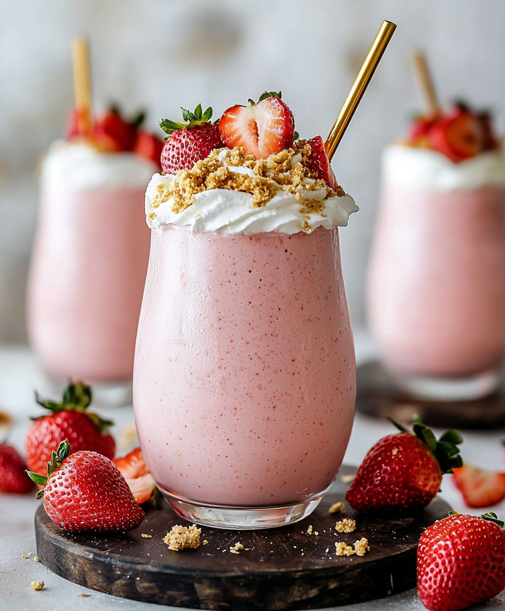 Smoothie cheesecake fraises