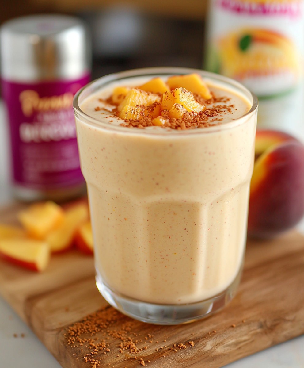 Smoothie pêche riche en protéines