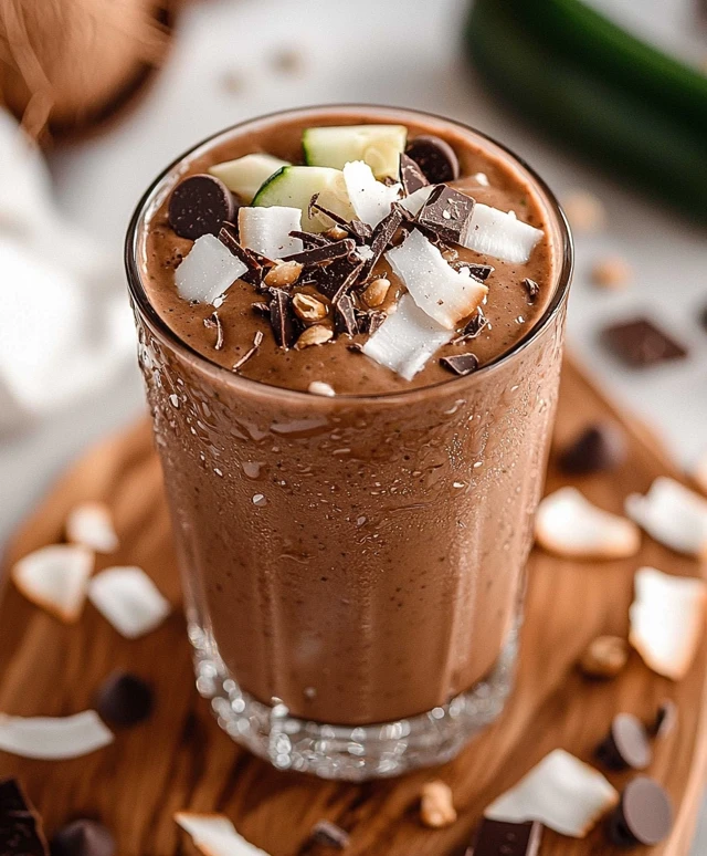 Smoothie chocolat courgette noix de coco