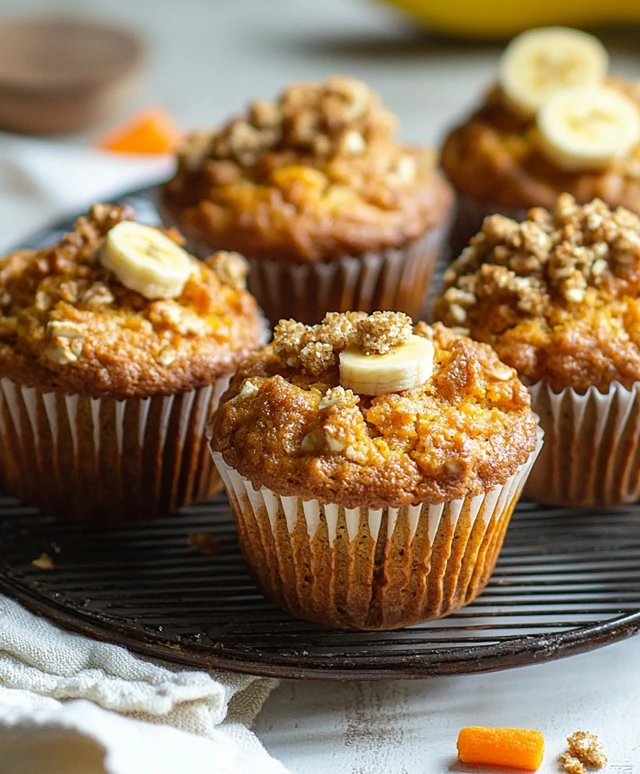 Muffins banane carotte