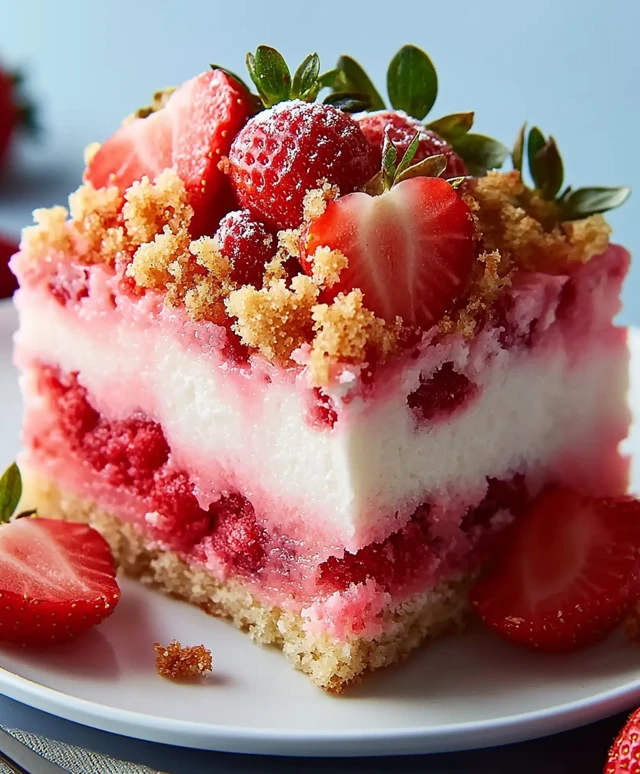 Gâteau croustillant fraises
