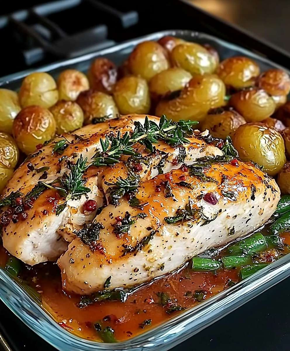 Poulet aux herbes et ail