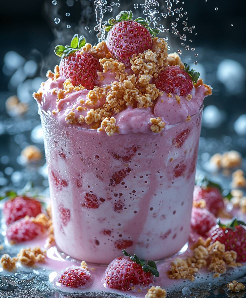 Smoothie glacé fraise