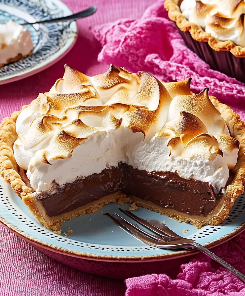 Tarte au chocolat meringuée