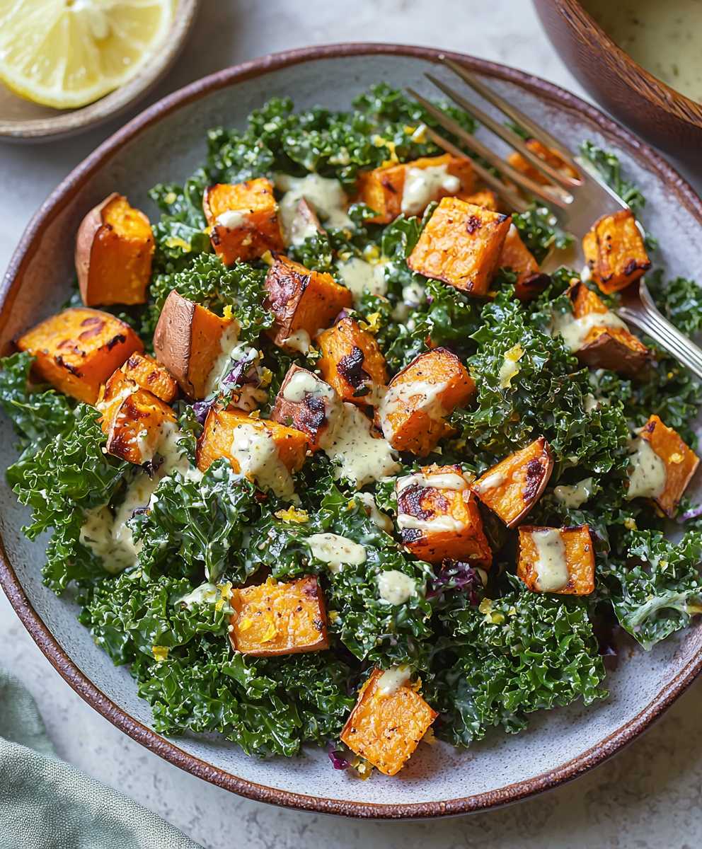 Salade chou frisé patates douces