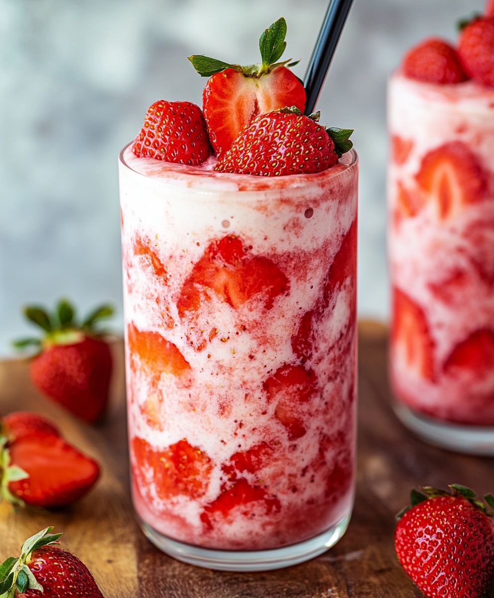 Lait végétalien fraise